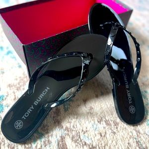 Tory Burch Women's Studded Jelly Sandals black 10